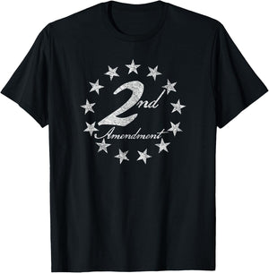 2nd Second Amendment Betsy Ross Flag Ring of Stars T-Shirt - T-Shirt | Black