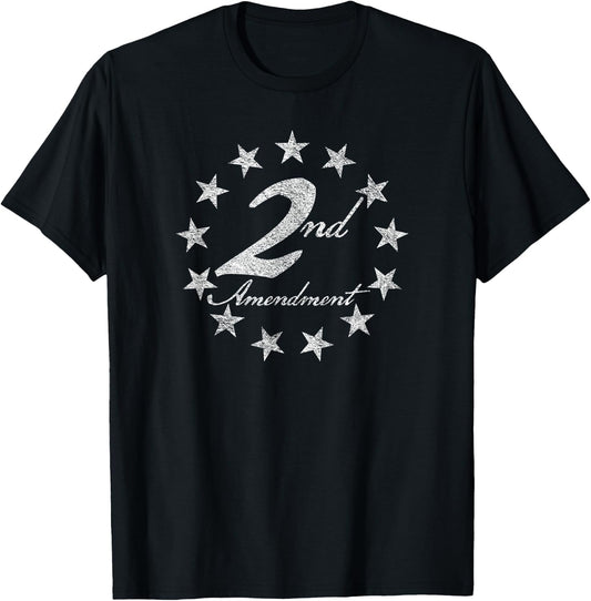 2nd Second Amendment Betsy Ross Flag Ring of Stars T-Shirt - T-Shirt | Black