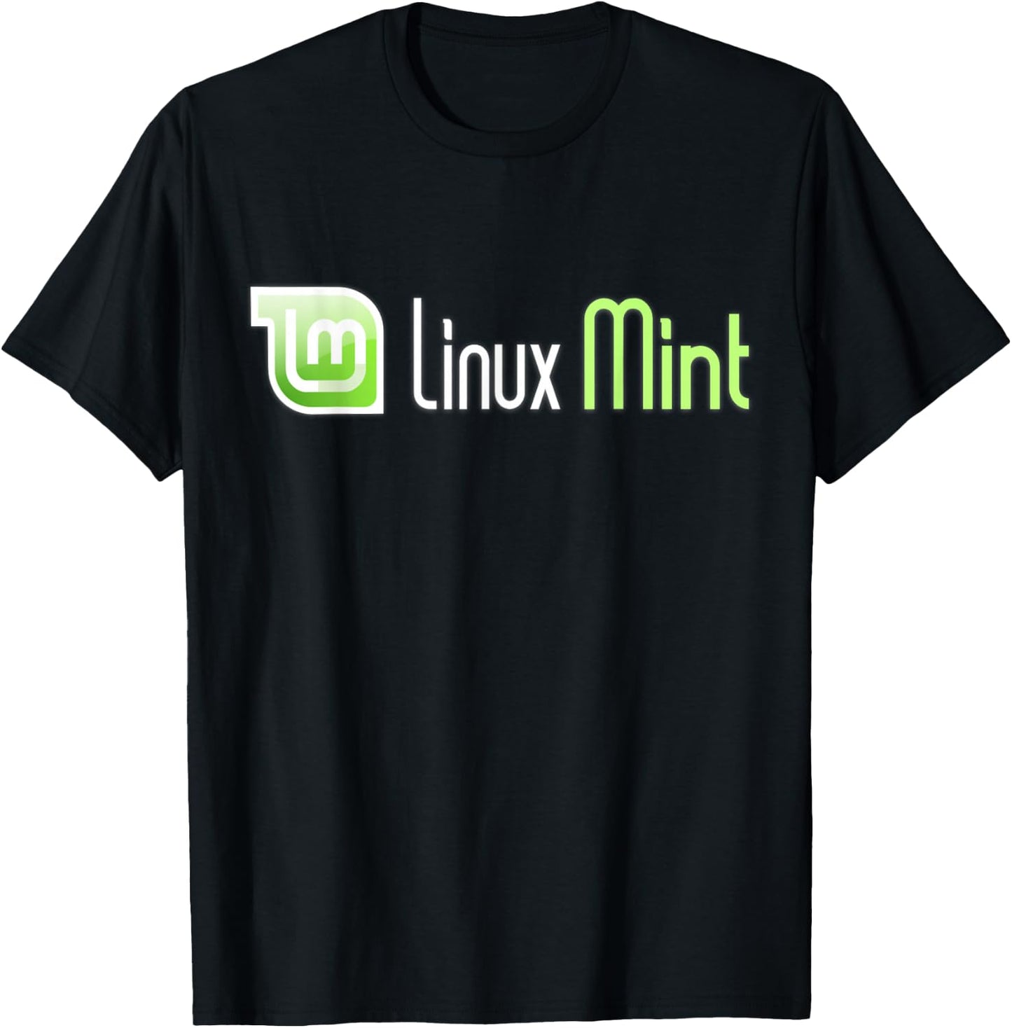 Linux Mint lover tagline with Logo Open Source Os T-Shirt - T-Shirt | Black