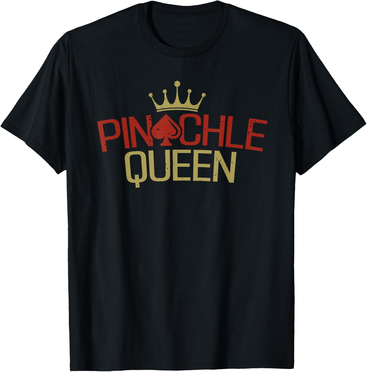 Pinochle Queen Playing Card Game Players T-Shirt - T-Shirt | Black
