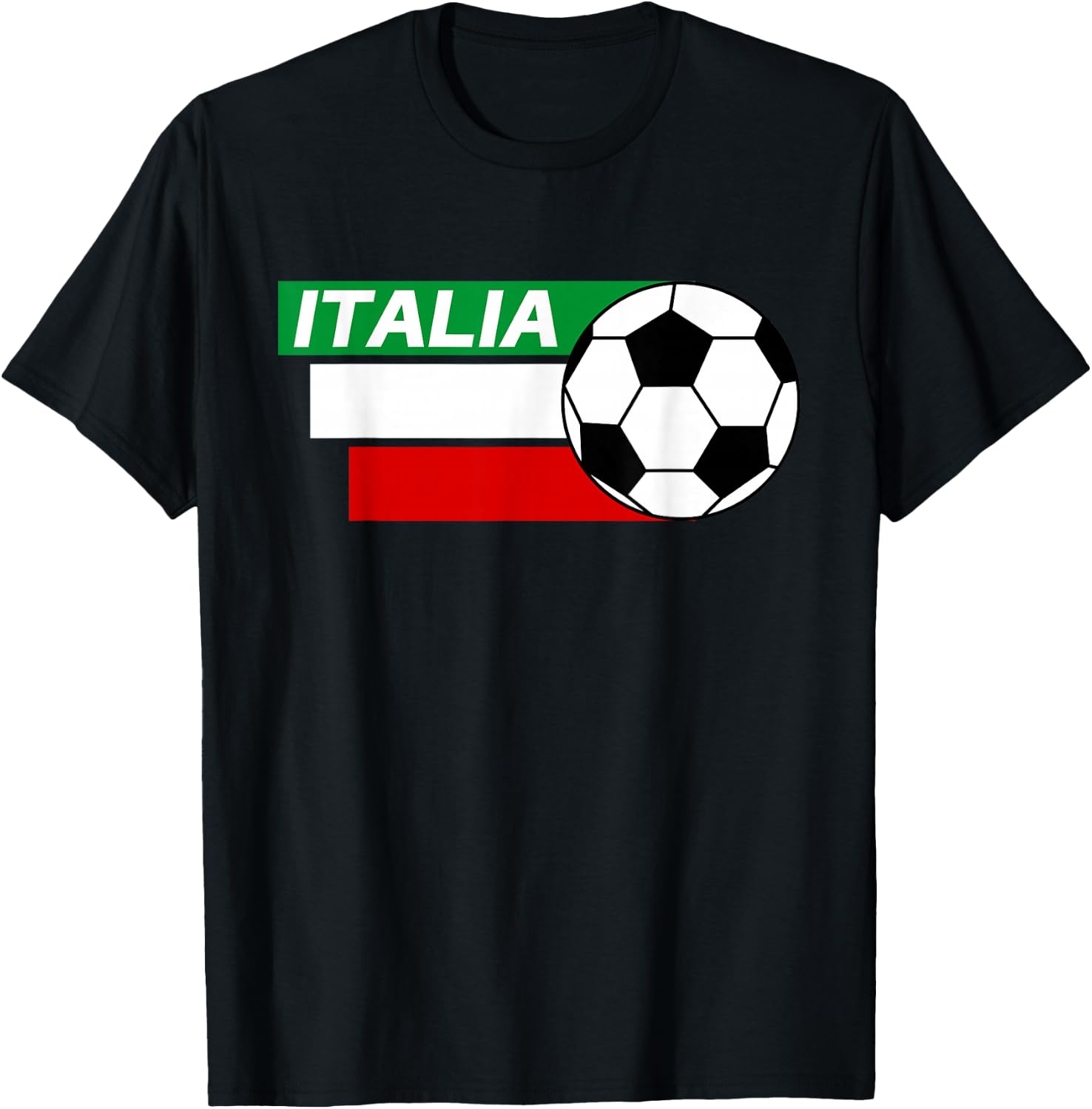 Italy Soccer shirt. Italian flag colors soccer T-Shirt - T-Shirt | Black