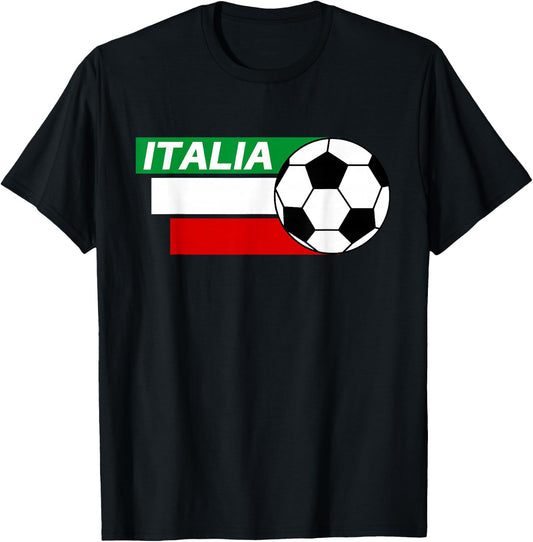 Italy Soccer shirt. Italian flag colors soccer T-Shirt - T-Shirt | Black