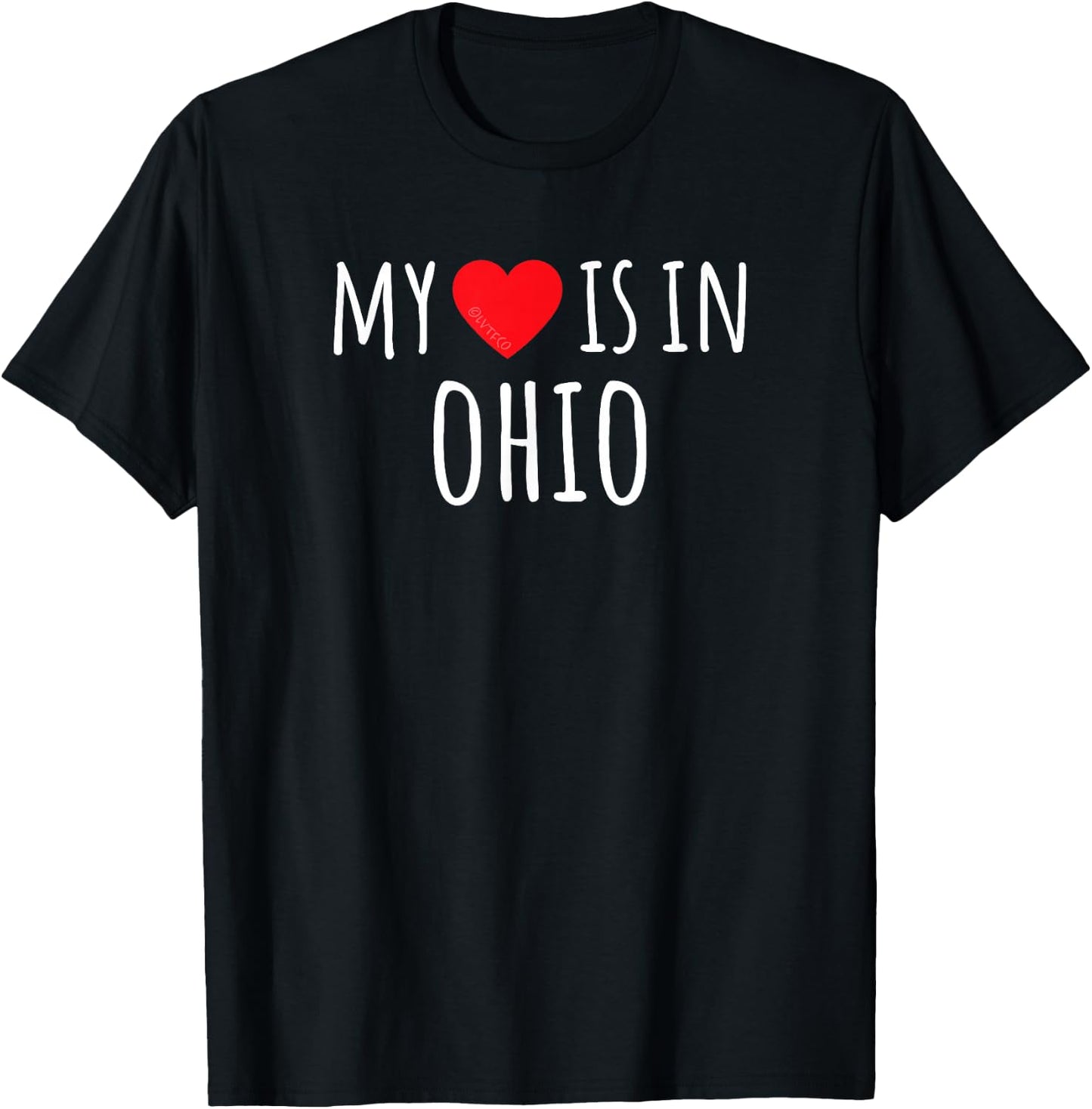 MY HEART IS IN OHIO Cute American State T-Shirt - T-Shirt | Black