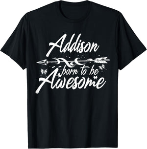 ADDISON Gift Name Funny Personalized Women Birthday Joke T-Shirt - T-Shirt | Black