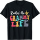 Retro Vintage Rockin' The Grammy Life Birthday Mother's Day T-Shirt - T-Shirt | Black