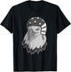 Funny Eagle Mullet Helmet USA 4th Of July American Flag Gift T-Shirt - T-Shirt | Black