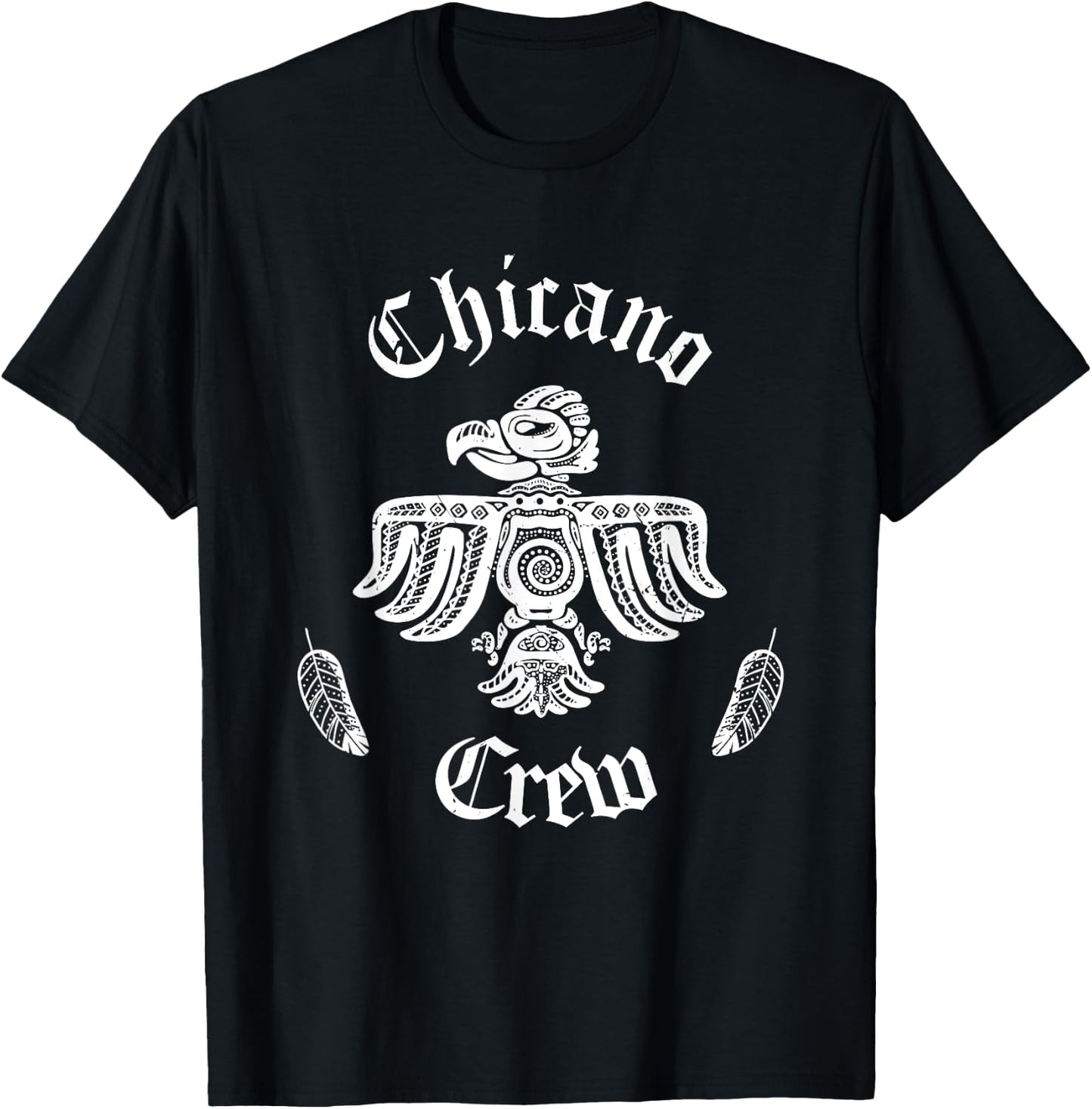 Chicano Crew Shirt | Mexican Huelga Bird Shirt Chicano T-Shirt - T-Shirt | Black