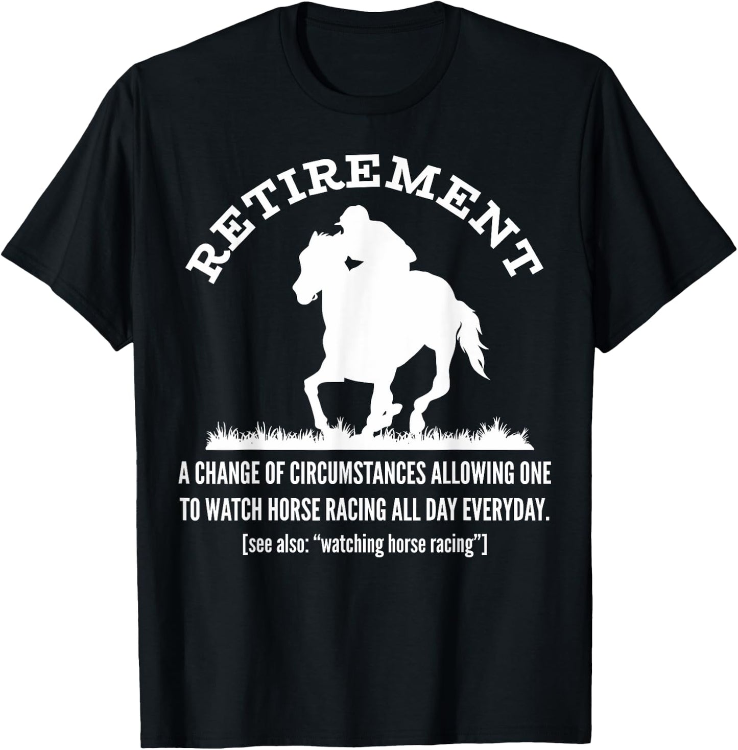 Funny Horse Racing Retirement Vintage KY Derby Horse T-Shirt - T-Shirt | Black
