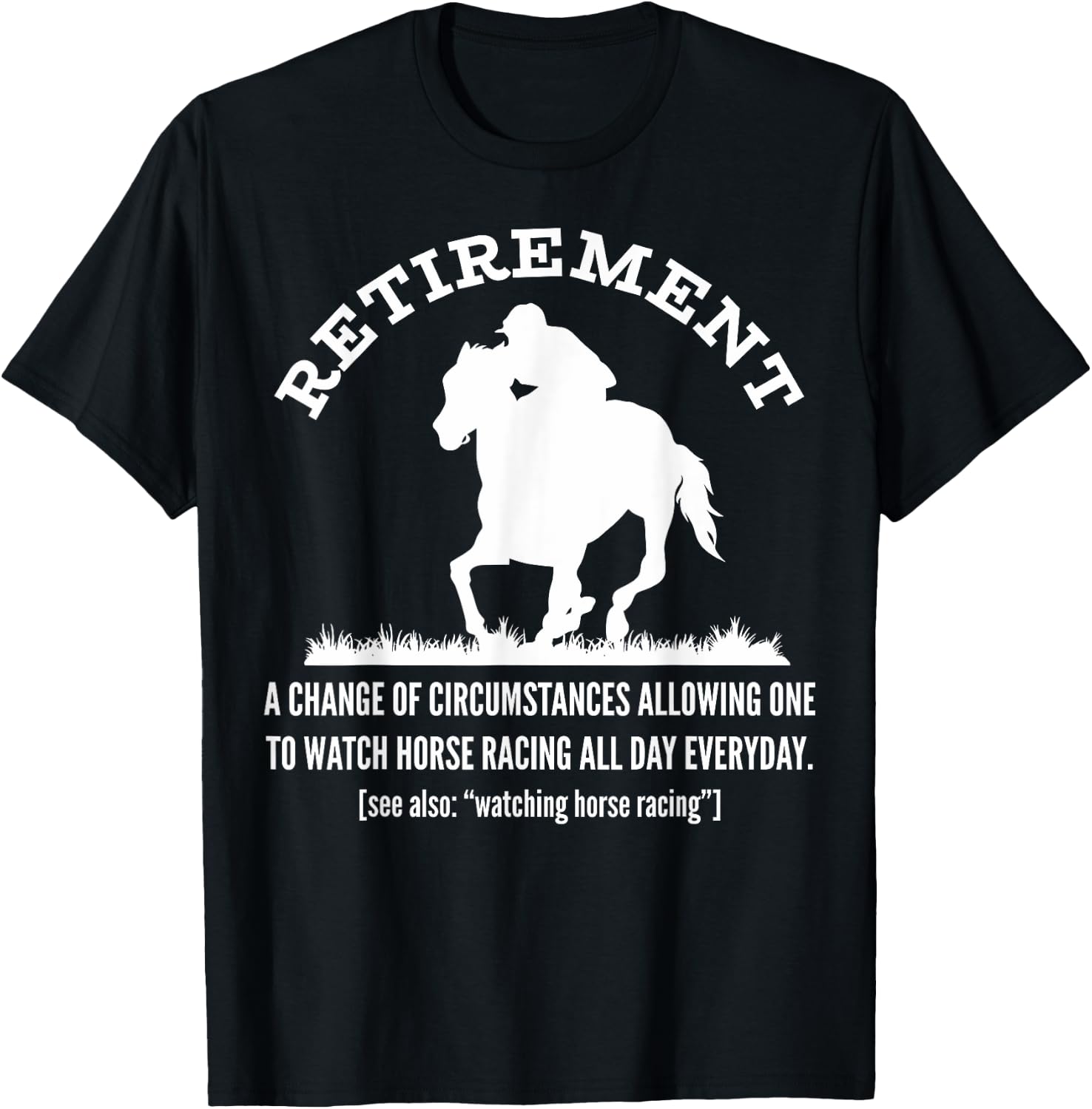 Funny Horse Racing Retirement Vintage KY Derby Horse T-Shirt - T-Shirt | Black