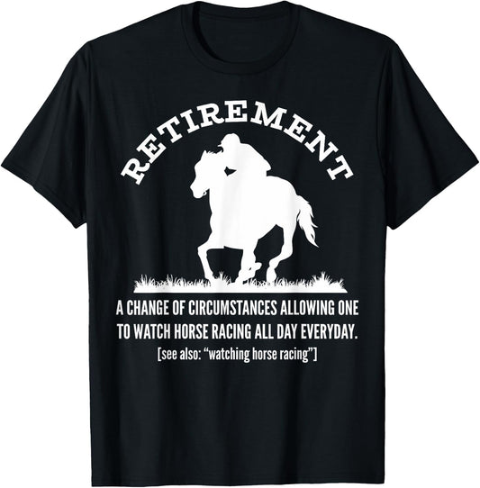 Funny Horse Racing Retirement Vintage KY Derby Horse T-Shirt - T-Shirt | Black