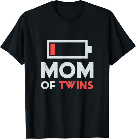 Mom of Twins Shirt Gift from Son Daughter Twin Mothers Day T-Shirt - T-Shirt | Black