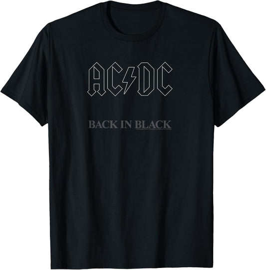 AC/DC - Back in Black Album Artwork Short Sleeve T-Shirt - T-Shirt | Black