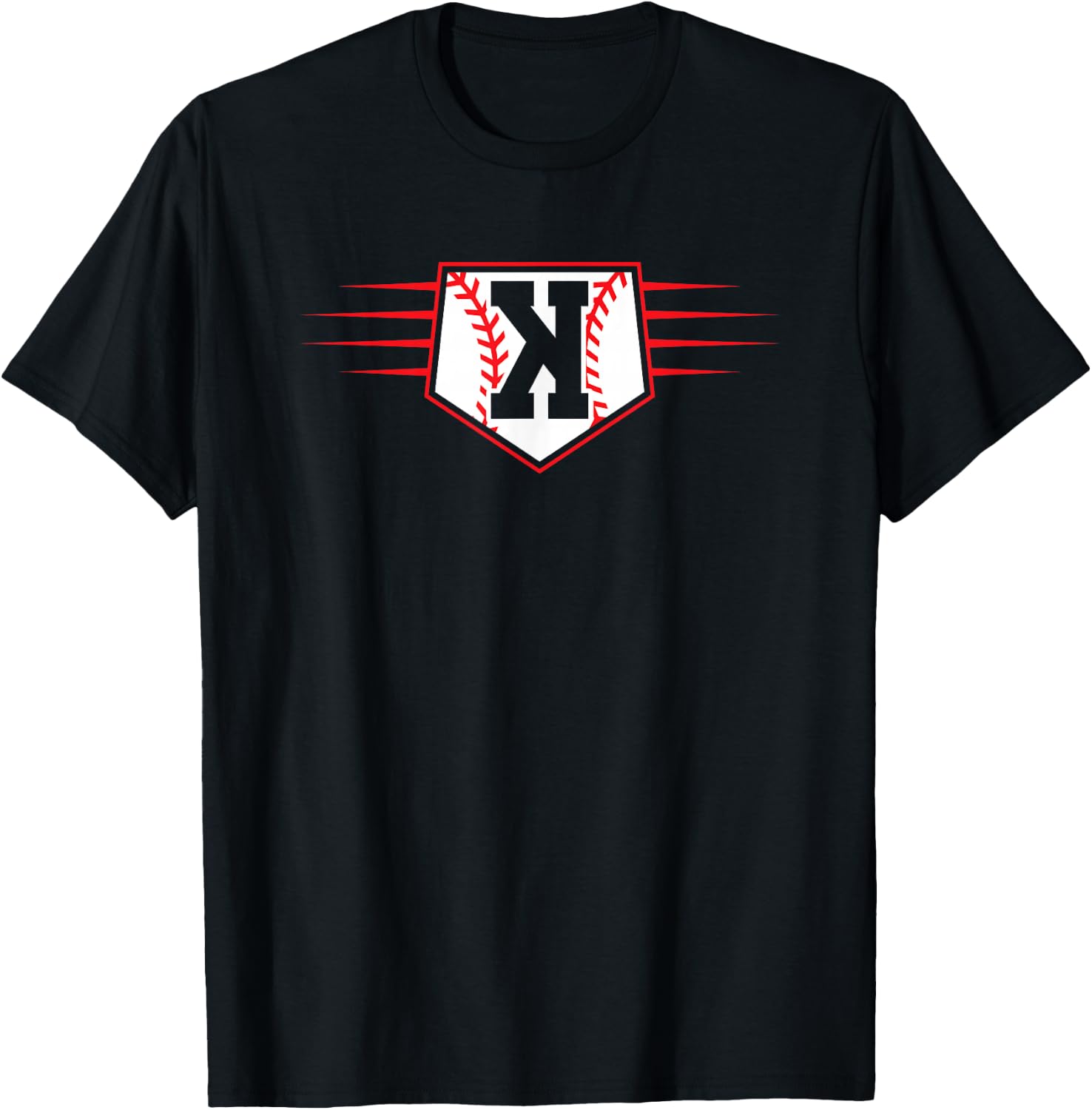 Backwards K Baseball Pitcher Strikeout Graphic T-Shirt - T-Shirt | Black