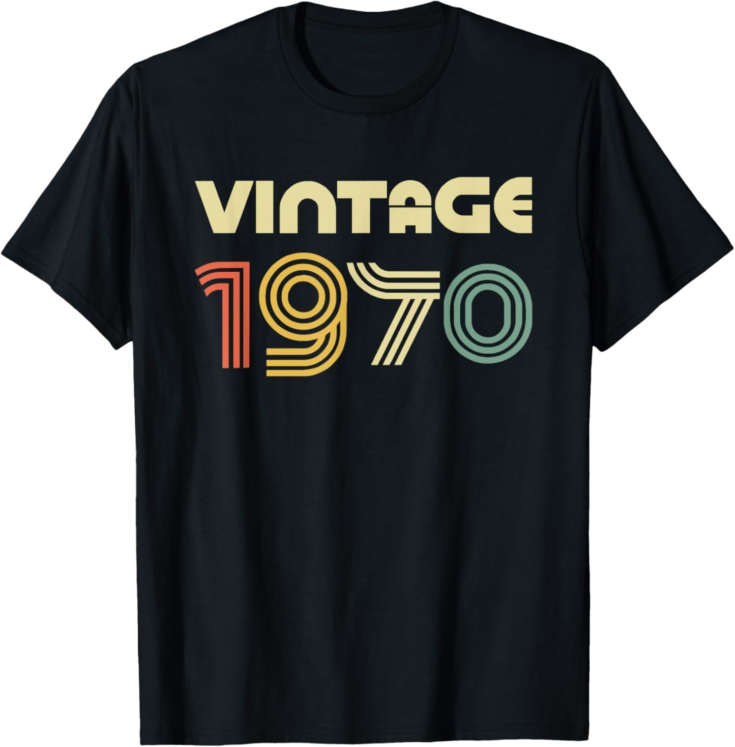 Vintage 1970 Shirt Men Women 55th Birthday T-Shirt - T-Shirt | Black