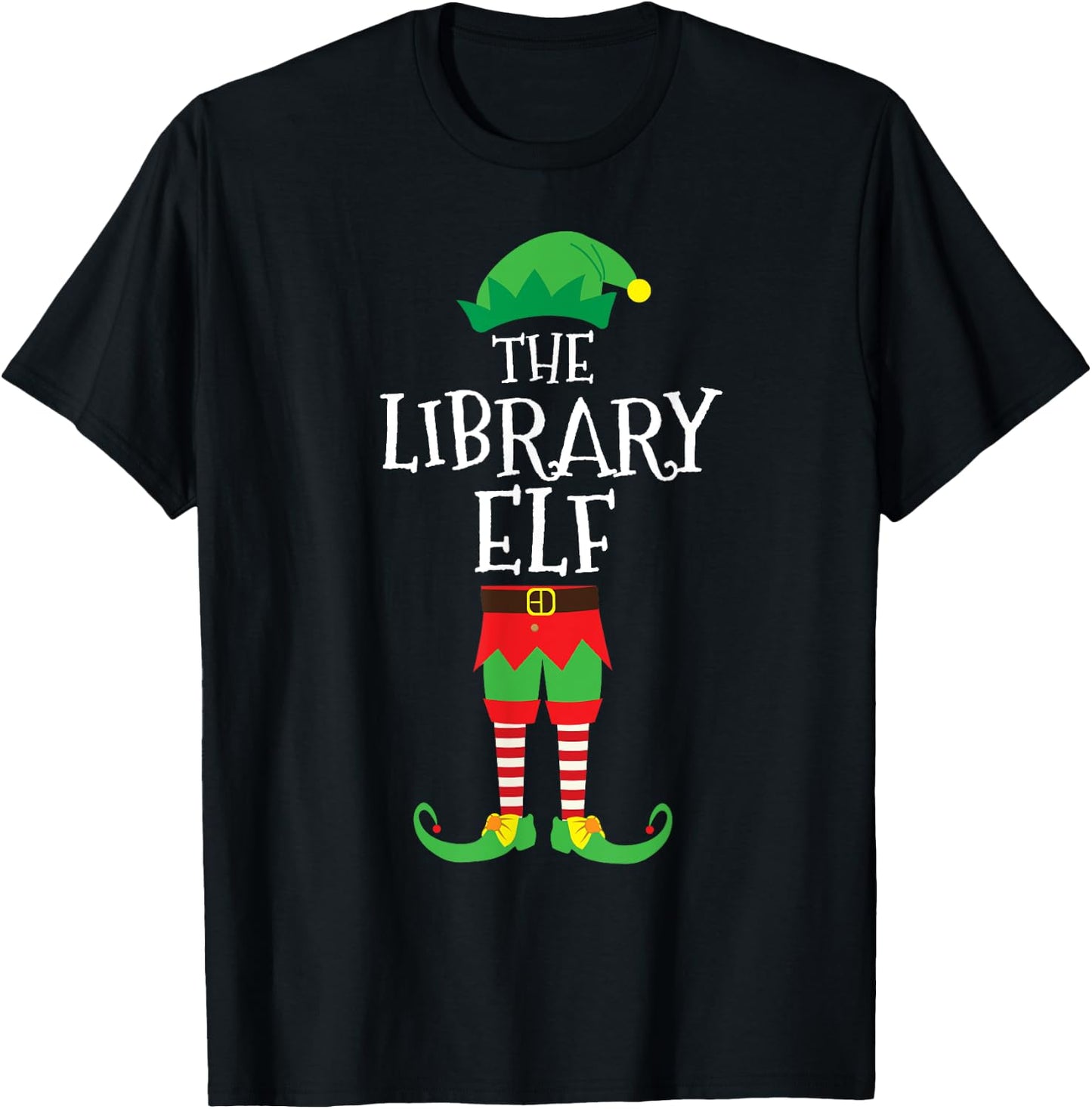 Library Elf Library Assistant Christmas Party Pajama T-Shirt - T-Shirt | Black