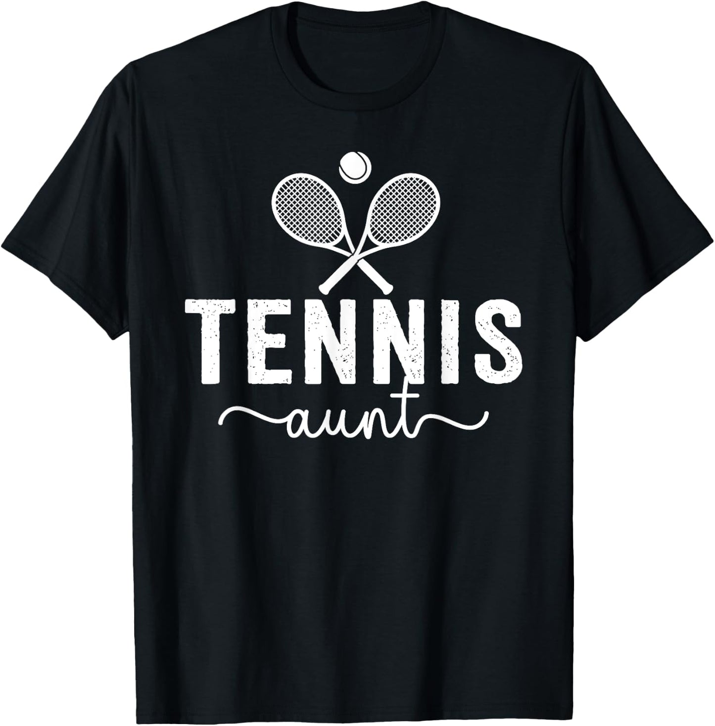 Tennis Aunt Of A Tennis Player Aunt Tennis Auntie T-Shirt - T-Shirt | Black