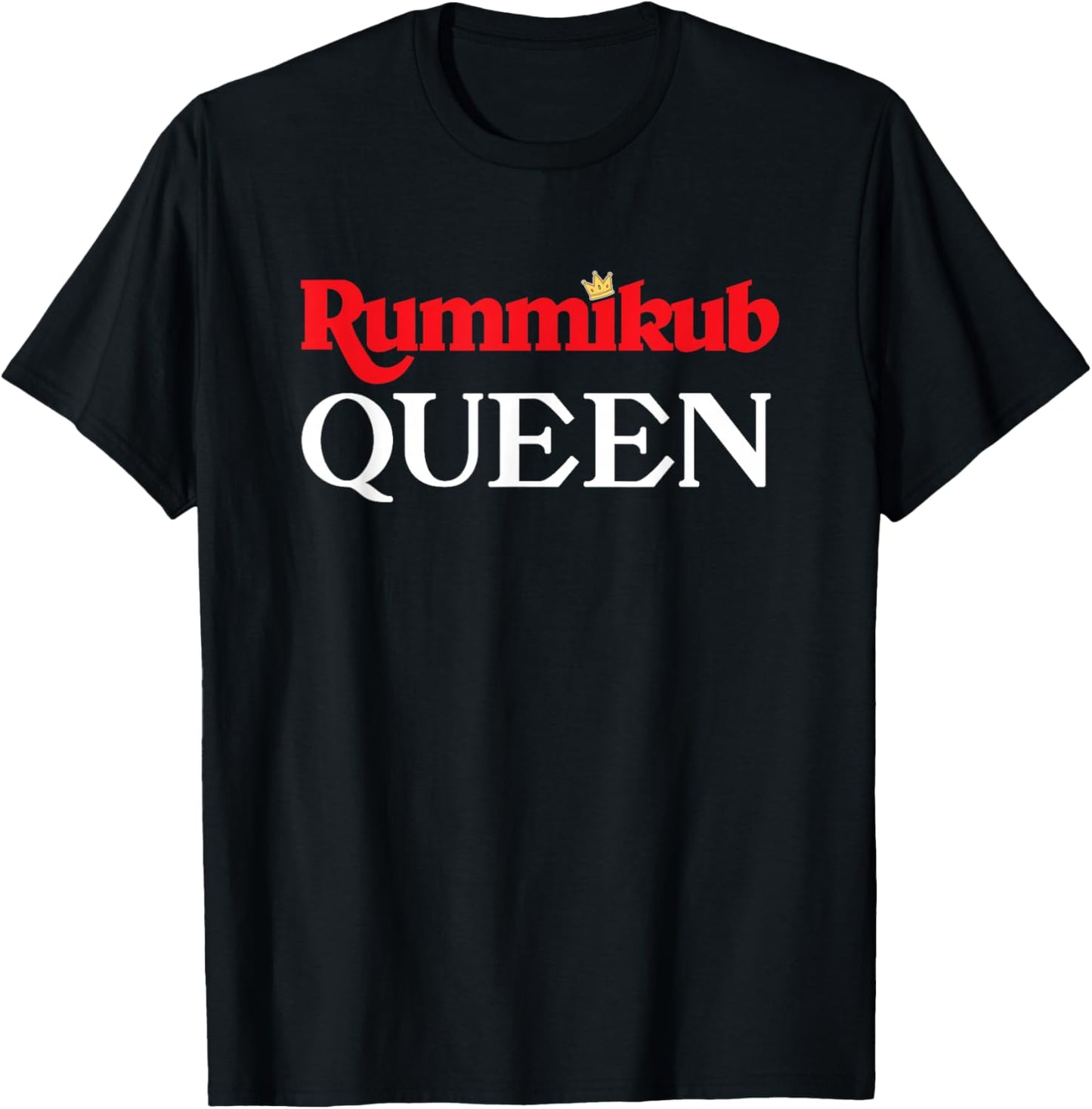 Rummikub Queen Logo with Royal Crown T-Shirt - T-Shirt | Black