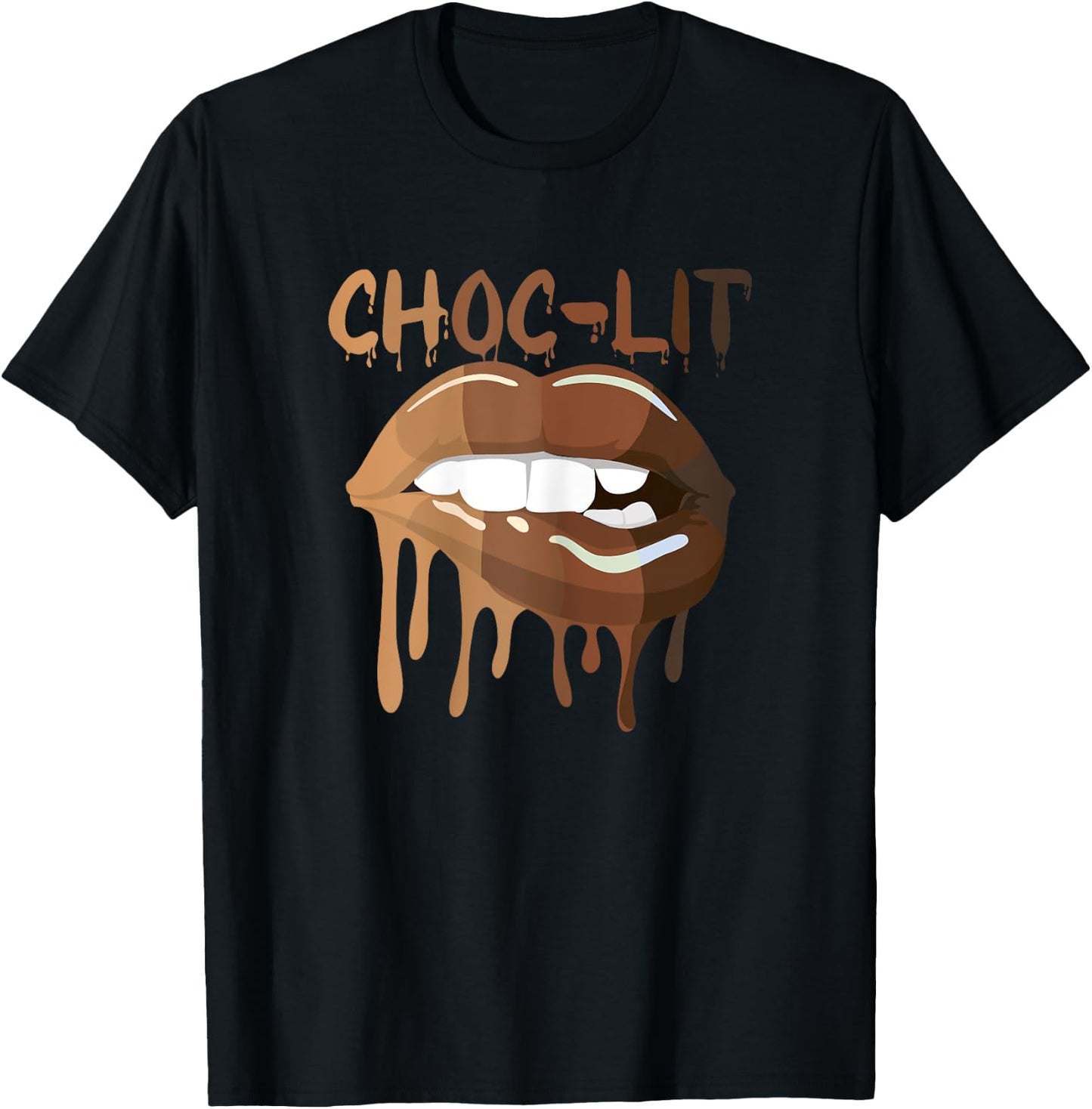 Cool Melanin Girl Lips Graphic , Black Girls Magic Style T-Shirt - T-Shirt | Black