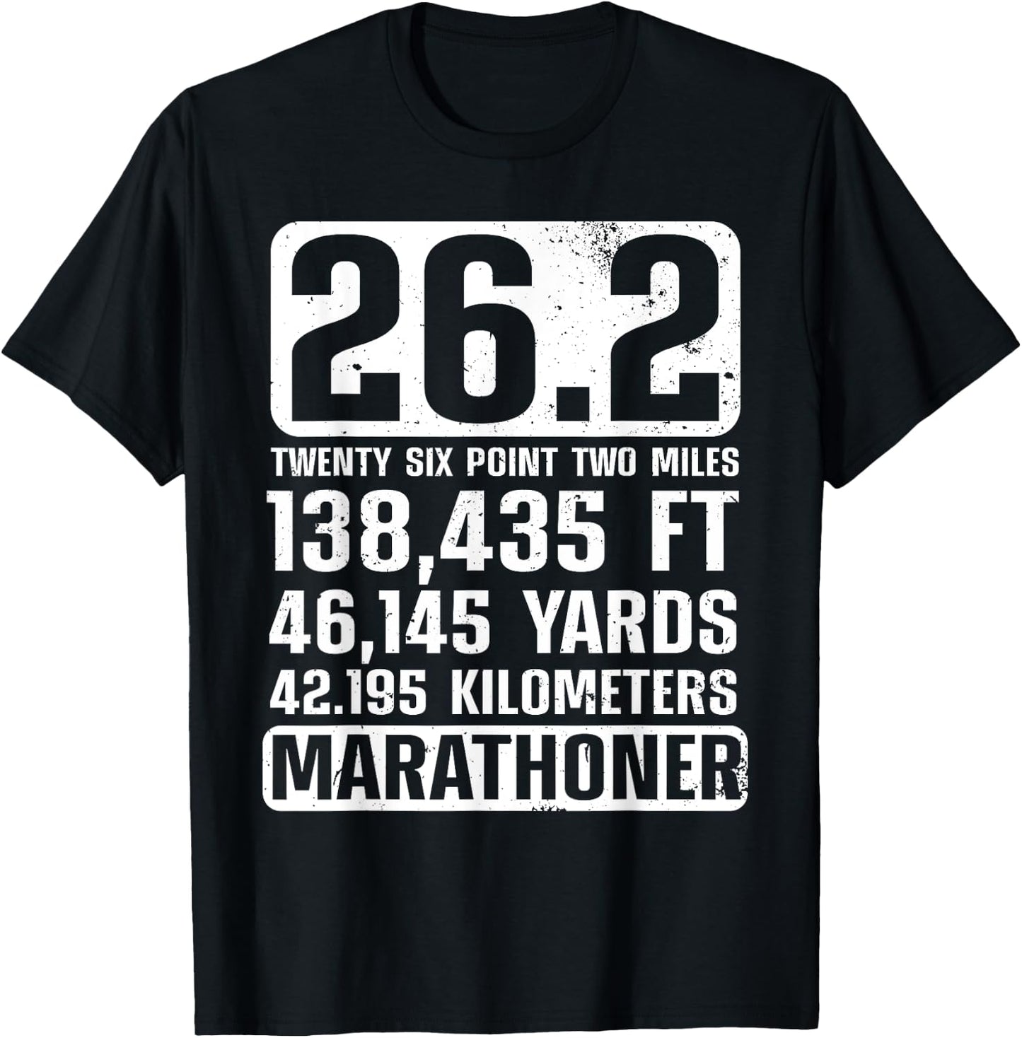 Cool Marathon Art Men Women Marathoner Running 26.2 Finisher T-Shirt - T-Shirt | Black