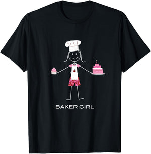 Funny Baker Girk Baking T-Shirt - T-Shirt | Black