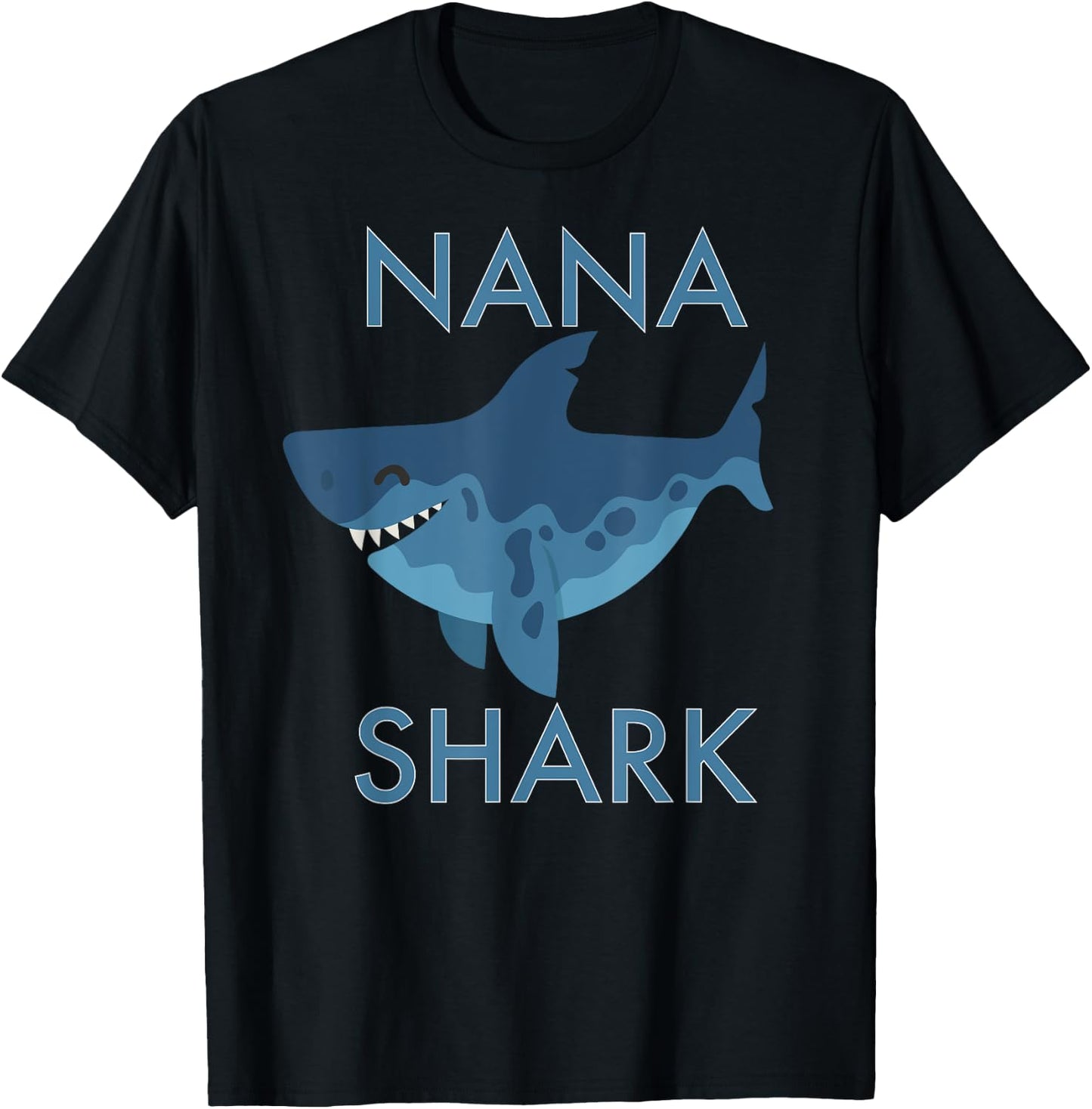 Cute Nana Shark Grandma Matching Family T-Shirt - T-Shirt | Black
