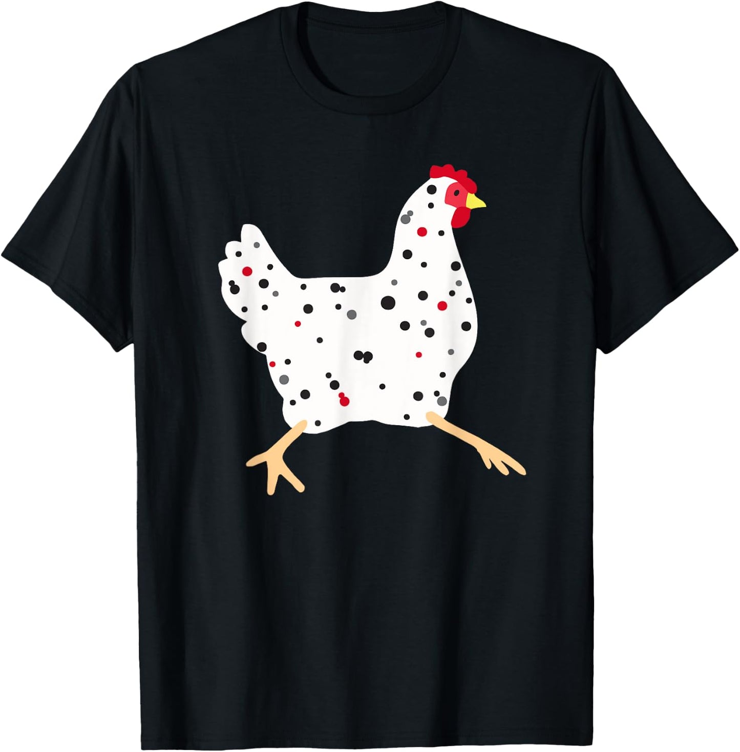 Chicken Hen Cute Polka Dot Chicken T-Shirt - T-Shirt | Black