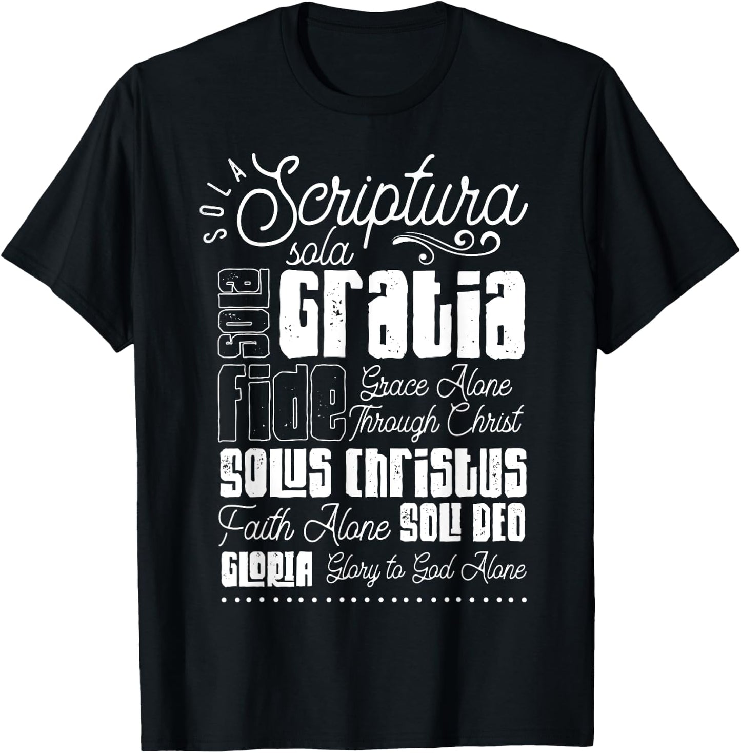 Sola Scriptura Protestant Christian Reformation 5 Solas T-Shirt - T-Shirt | Black