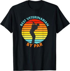 Best Veterinarian By Par Funny Golf Golfer T-Shirt - T-Shirt | Black