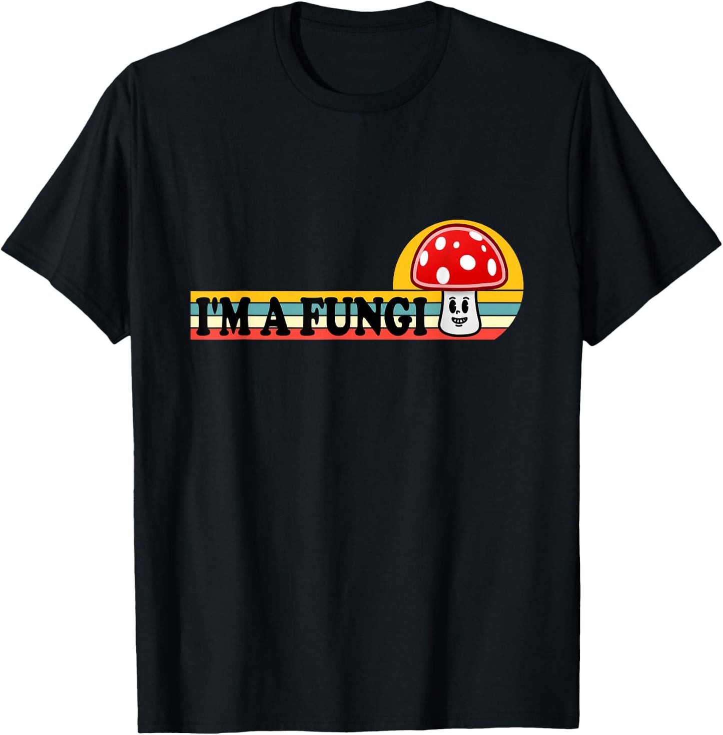 Funny Retro Mushroom Co I'm A Fungi Fun Guy Pun T-Shirt - T-Shirt | Black