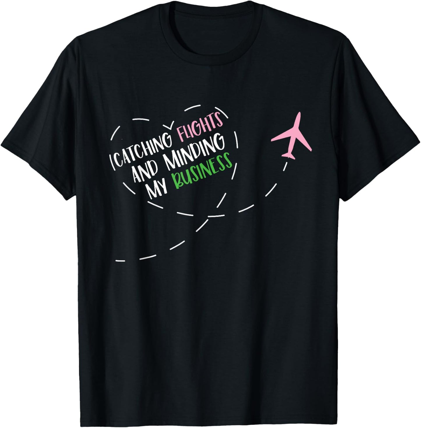 Catching Flights & Minding My Business Tavel Vintage T-Shirt - T-Shirt | Black