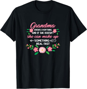 Grandma knows everything Grandma T-Shirt - T-Shirt | Black