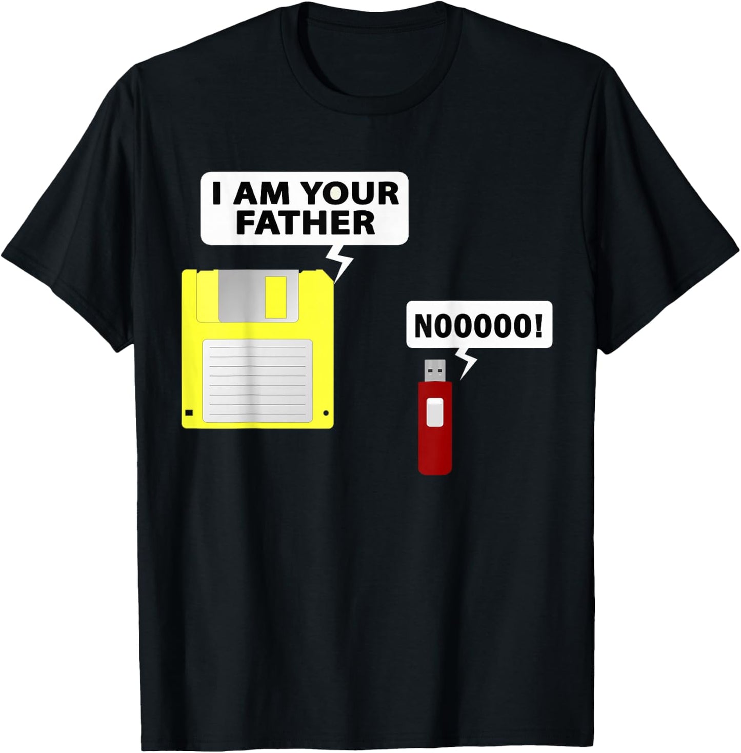 USB Floppy Disk I am Your Father Funny Geek Unique T-Shirt - T-Shirt | Black