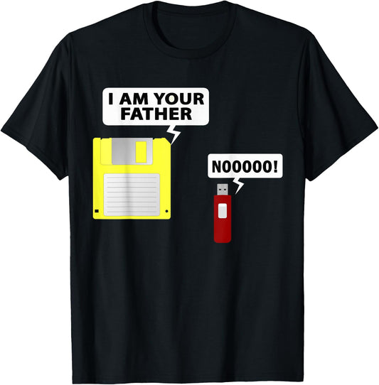 USB Floppy Disk I am Your Father Funny Geek Unique T-Shirt - T-Shirt | Black