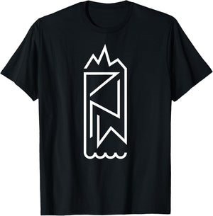 PNW Earth and Water Minimal – Cascadia Pacific Northwest T-Shirt - T-Shirt | Black