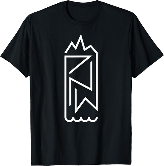 PNW Earth and Water Minimal – Cascadia Pacific Northwest T-Shirt - T-Shirt | Black