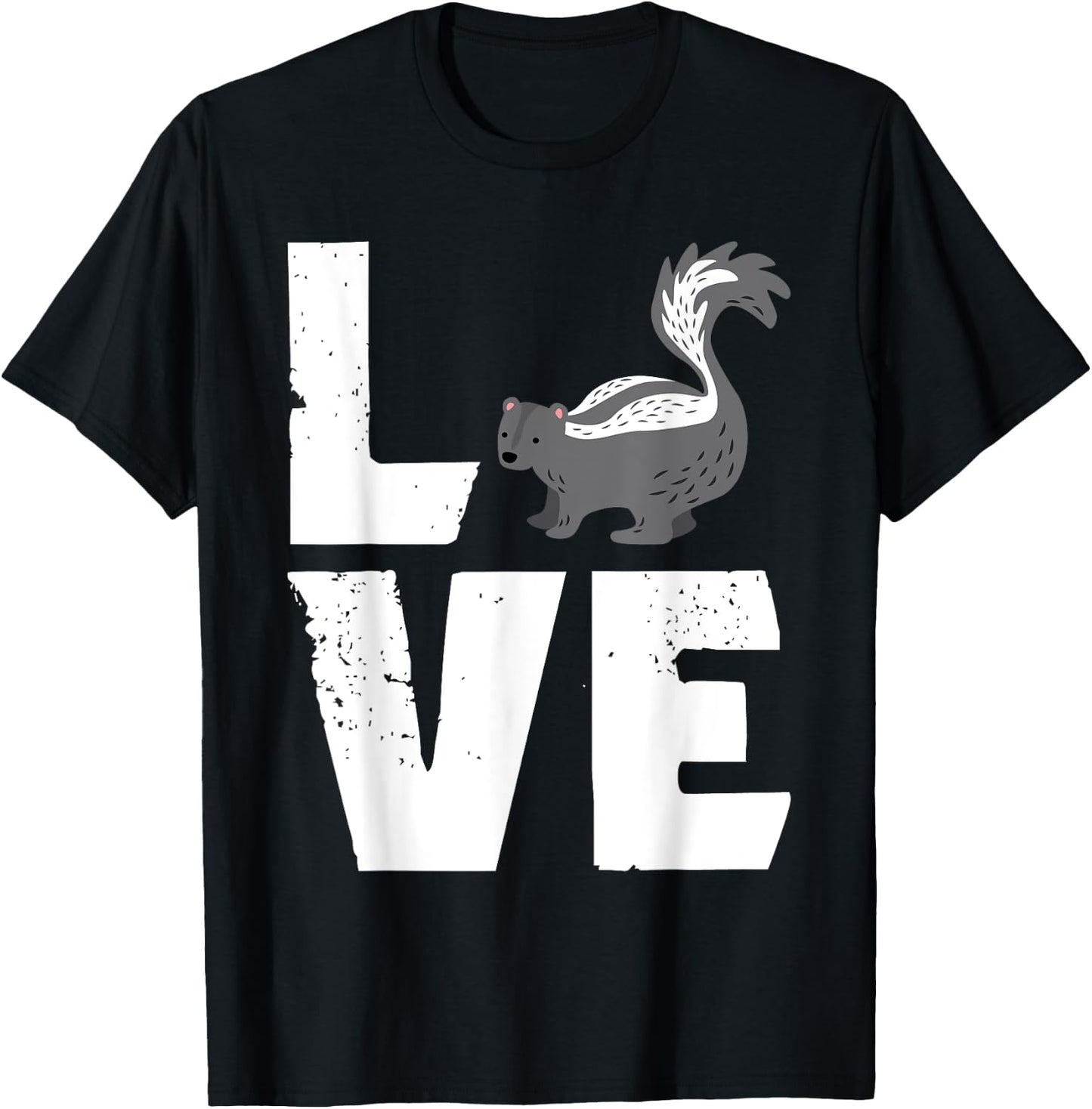 Love Skunk Animal Lover Zookeeper Zoologist Veterinarian T-Shirt - T-Shirt | Black