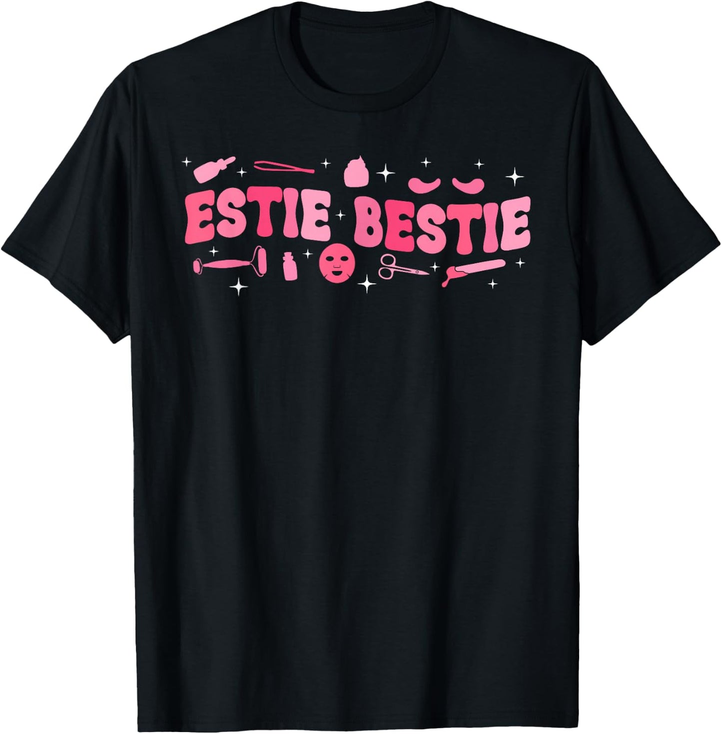 Estie Bestie Esthetician Esthetics Groovy Estheticians T-Shirt - T-Shirt | Black