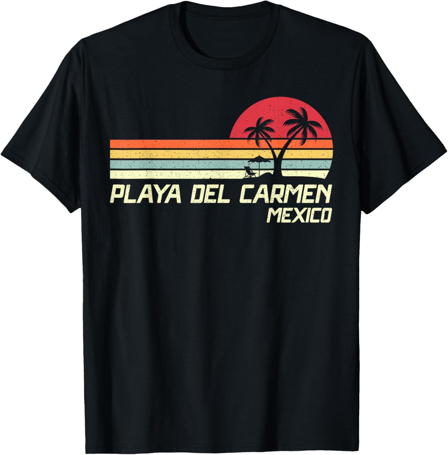 Summer Vacation Vintage Mexico Playa Del Carmen Beach T-Shirt - T-Shirt | Black