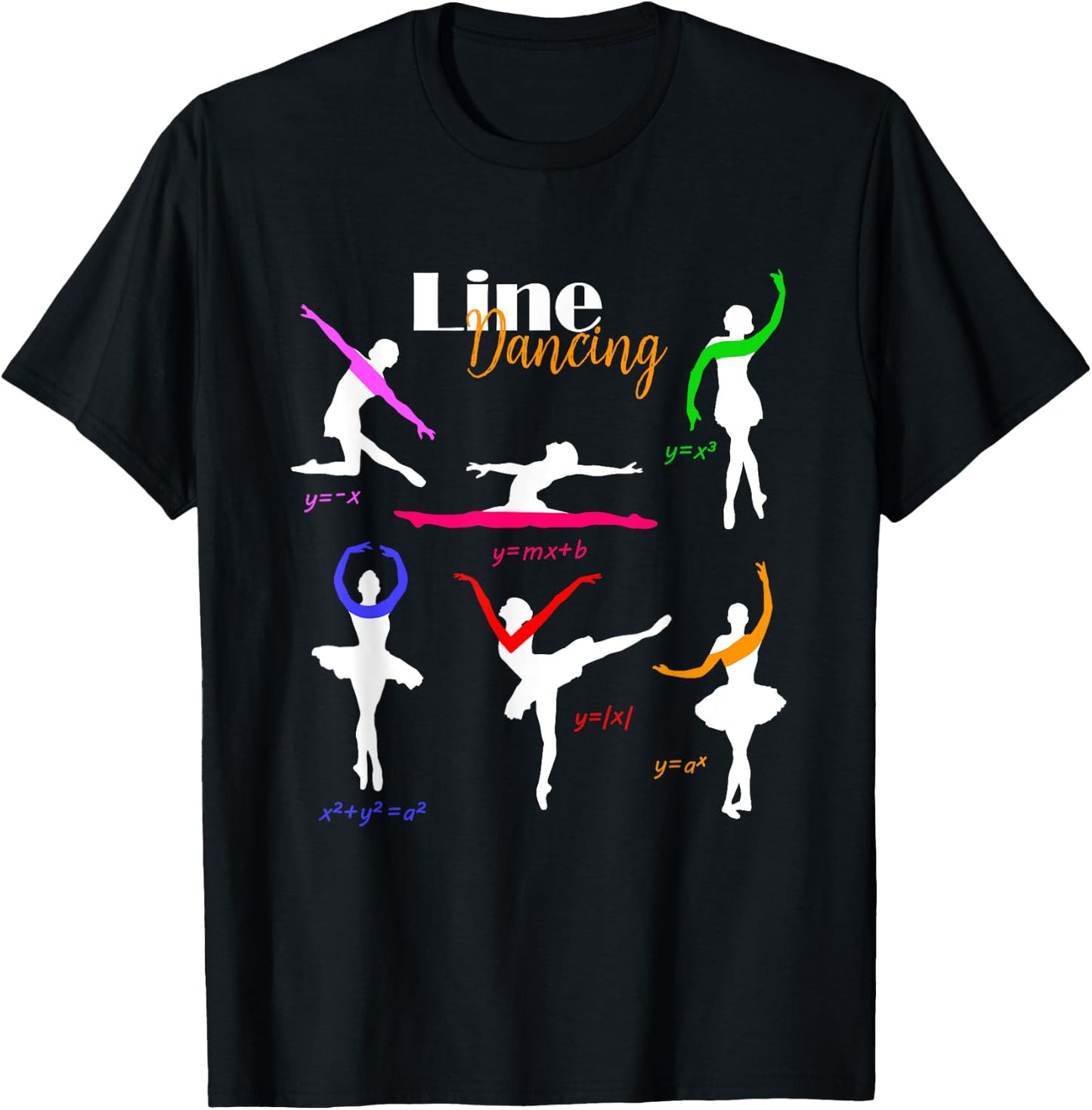 Math Teacher Shirt Line Dancing Graphing Ballet Dancers T-Shirt - T-Shirt | Black
