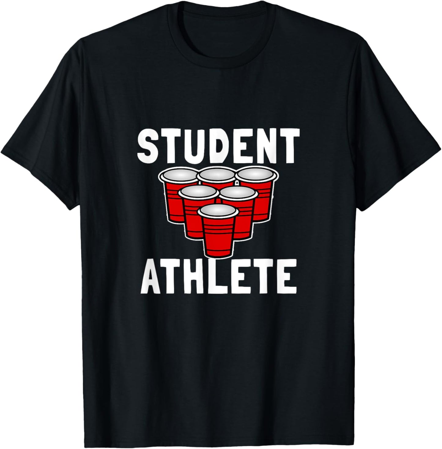 Student Beer Pong Athlete College T-Shirt - T-Shirt | Black