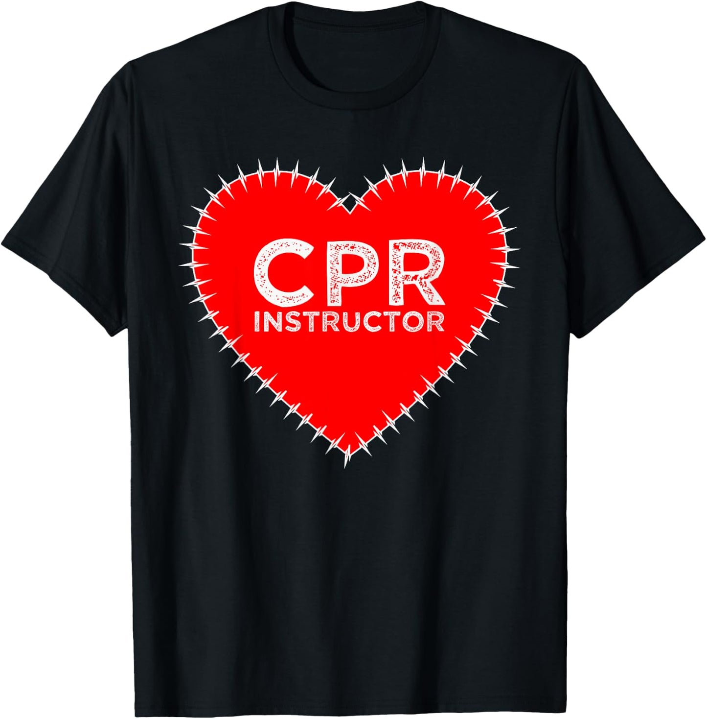 CPR Instructor Saves Life Heart Beat Symbol Gifts T-Shirt - T-Shirt | Black