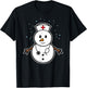 Medical Snowman Nurse Doctor Christmas Holidays Winter Snow T-Shirt - T-Shirt | Black