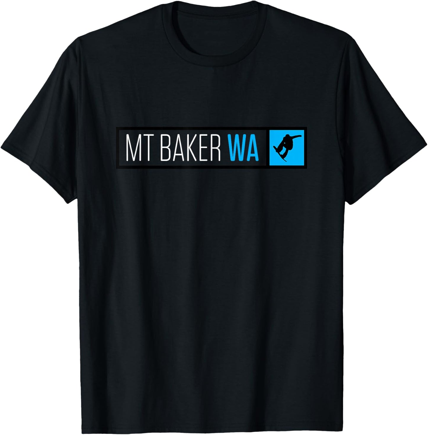 Mt. Baker Washington Snowboard Box Type T-Shirt - T-Shirt | Black