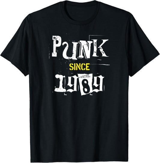 Classic Punk Rock Alternative Music Born in 1989 Birthday T-Shirt - T-Shirt | Black