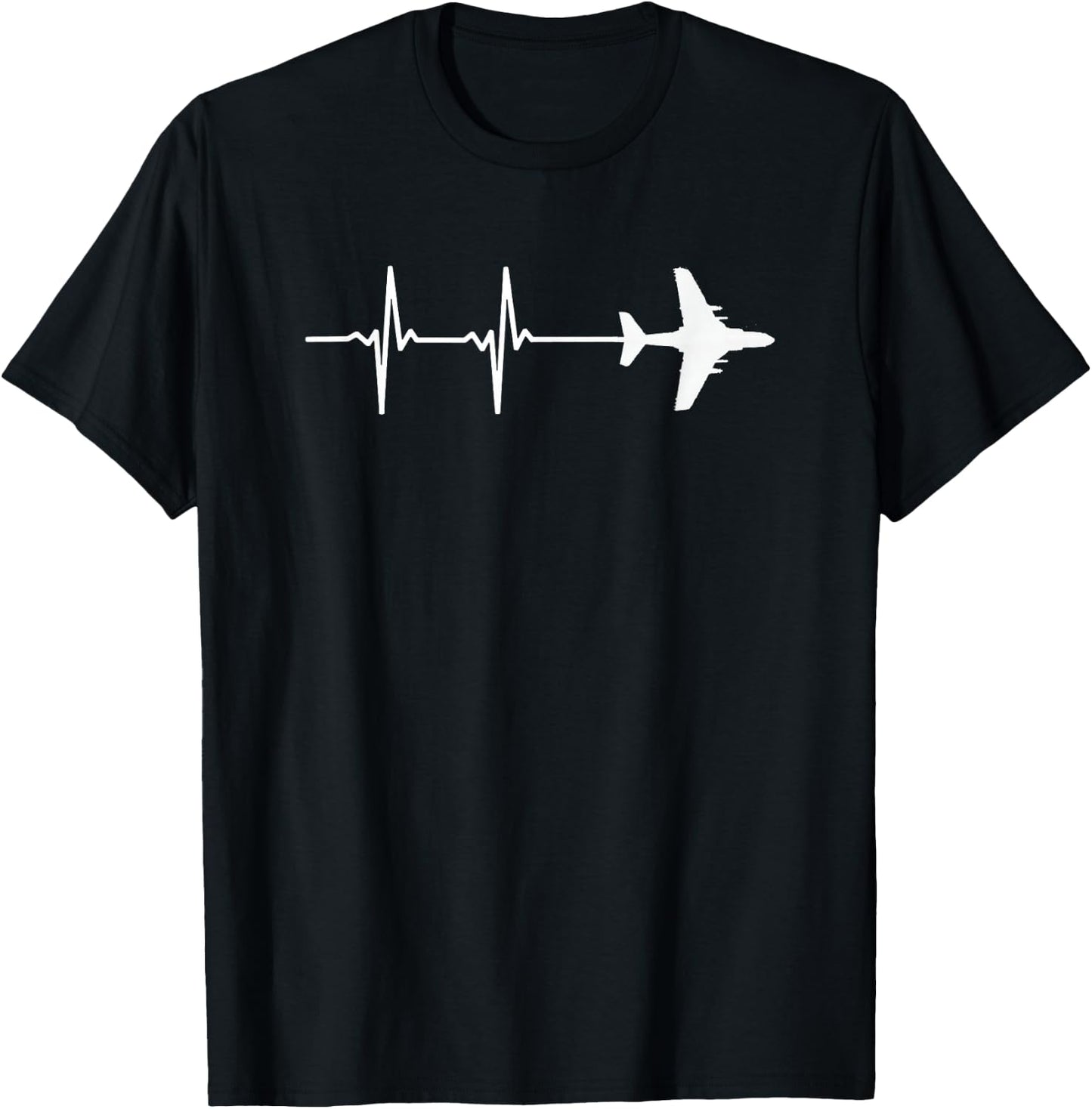 EKG Heartbeat EA-6B Prowler Military Airplane Shirt T-Shirt - T-Shirt | Black