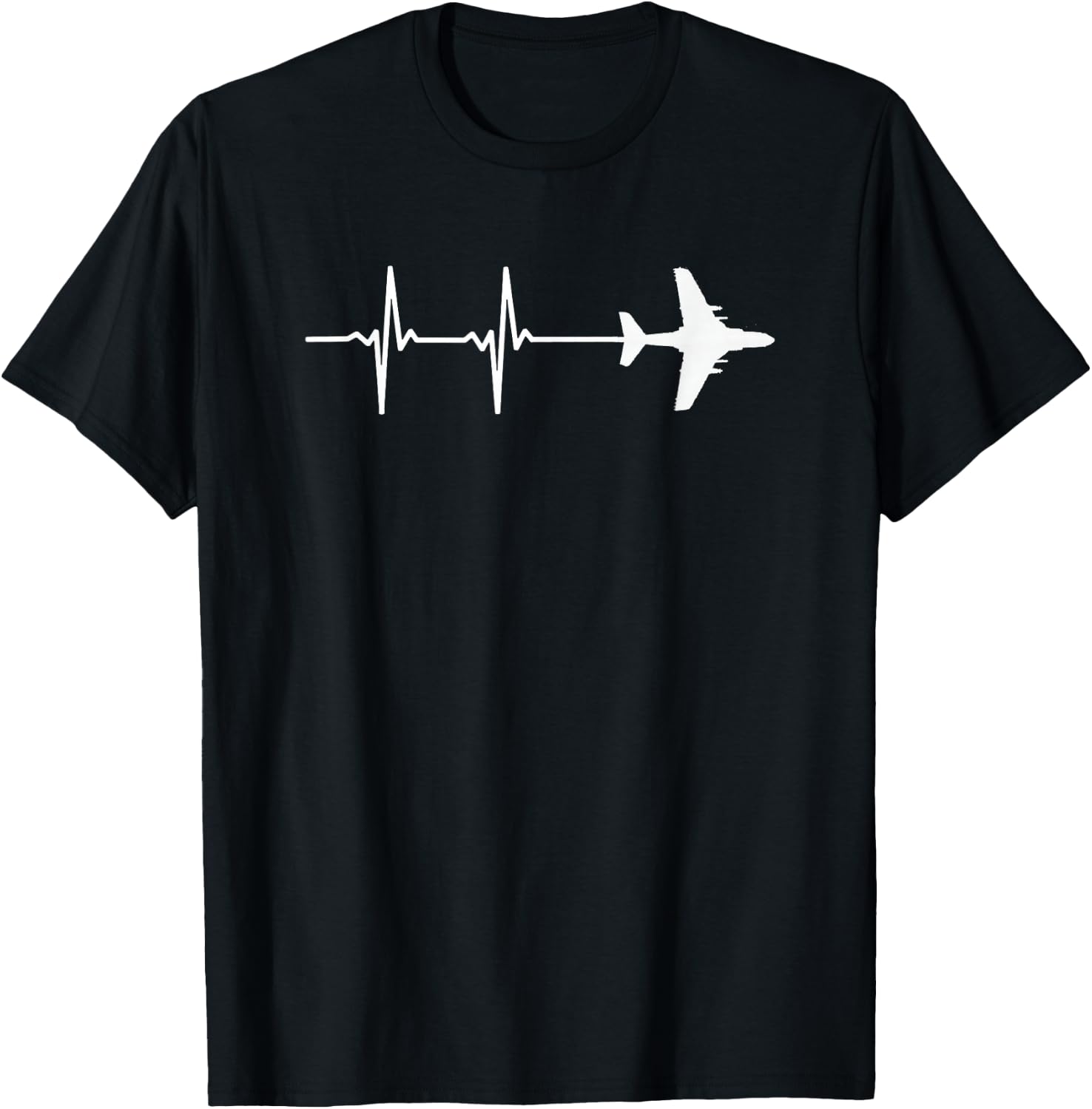 EKG Heartbeat EA-6B Prowler Military Airplane Shirt T-Shirt - T-Shirt | Black