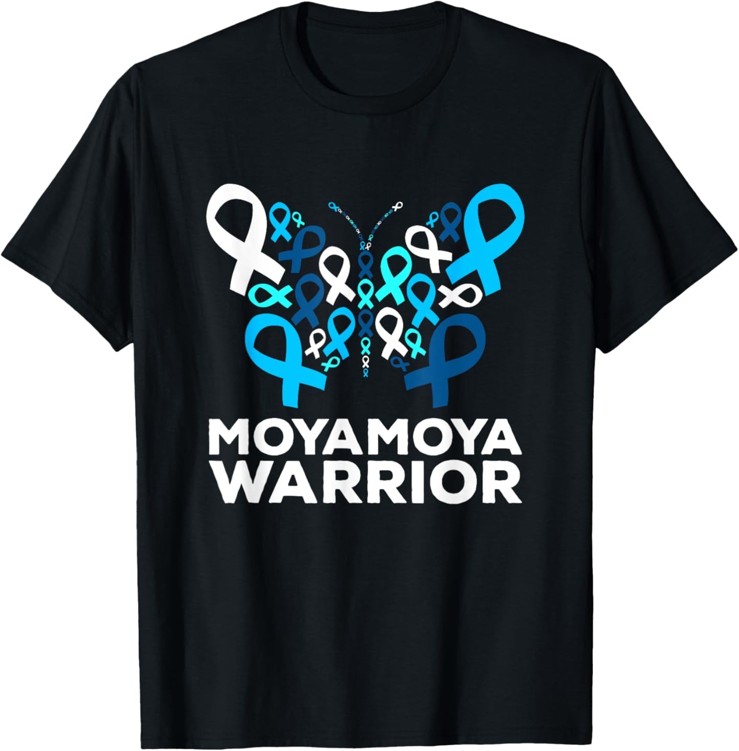 Moyamoya Disease Awareness Butterfly Support Ribbon T-Shirt - T-Shirt | Black