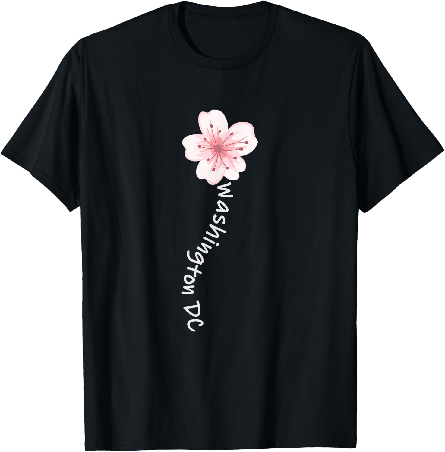 Washington DC Cherry Blossom Flower T-Shirt - T-Shirt | Black
