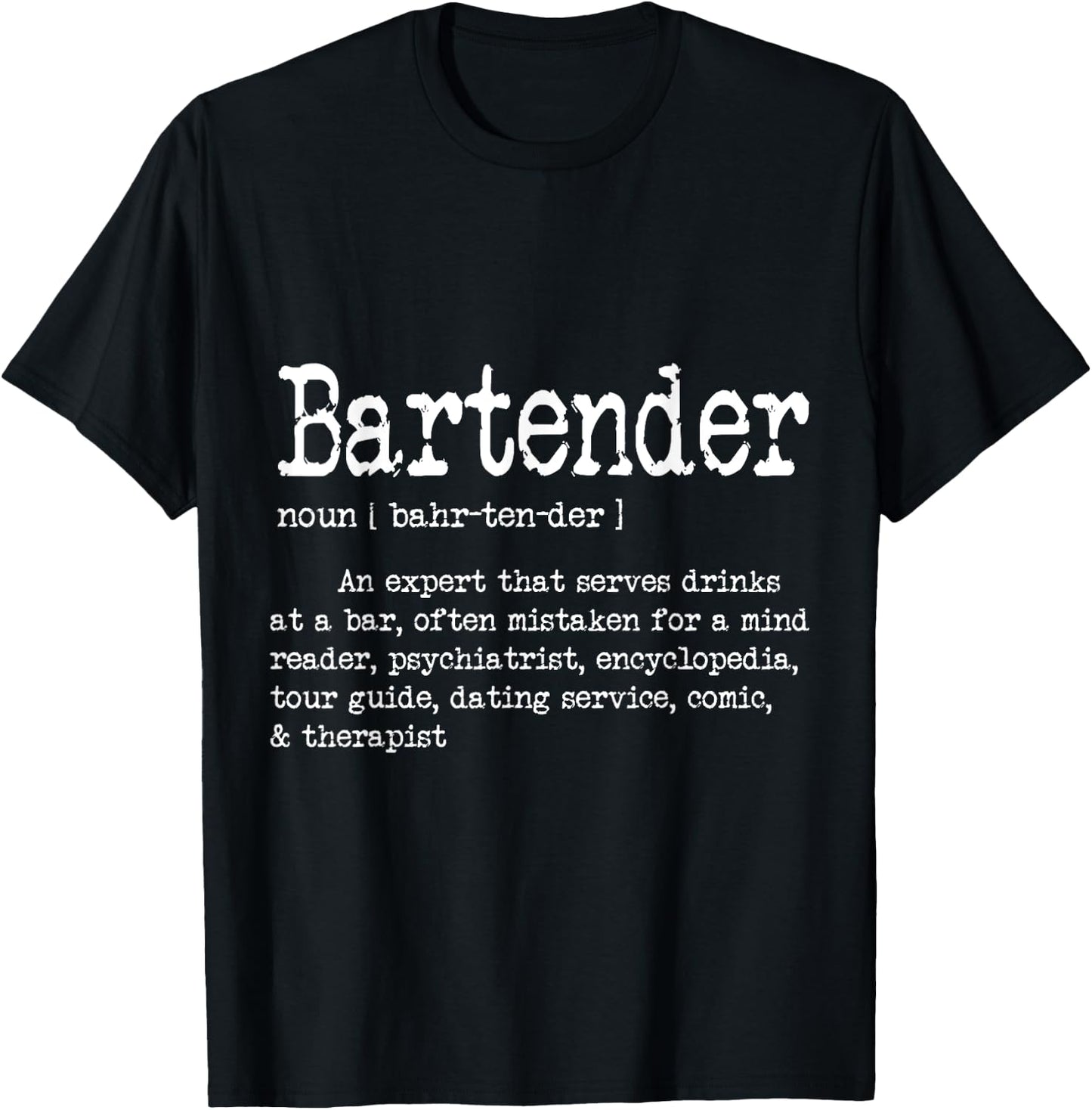 Funny Bartender Definition Graphic & More Bartender Definition Funny Bartending Bar Drinks Graphic T-Shirt - T-Shirt | Black