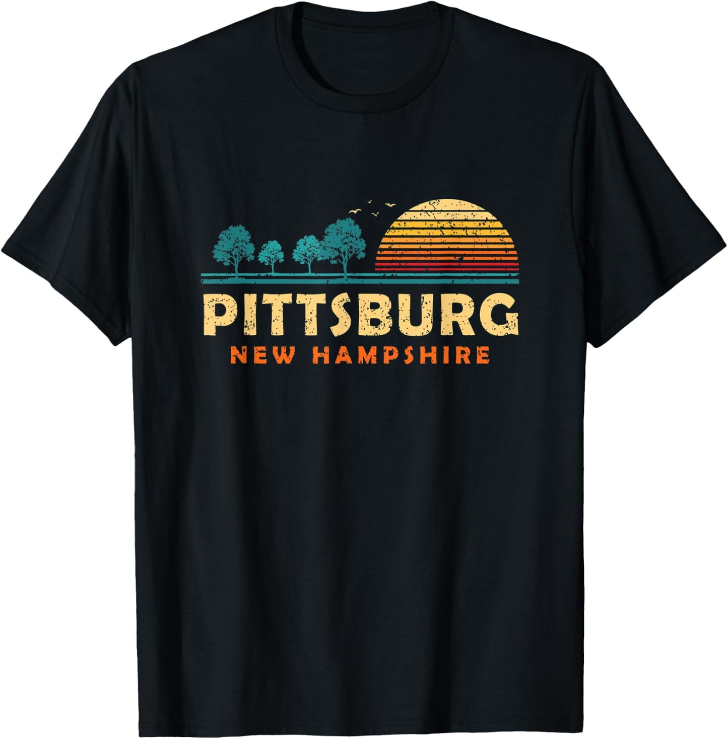 Evergreen Sunset Pittsburgh Forest New Hampshire Woods T-Shirt - T-Shirt | Black